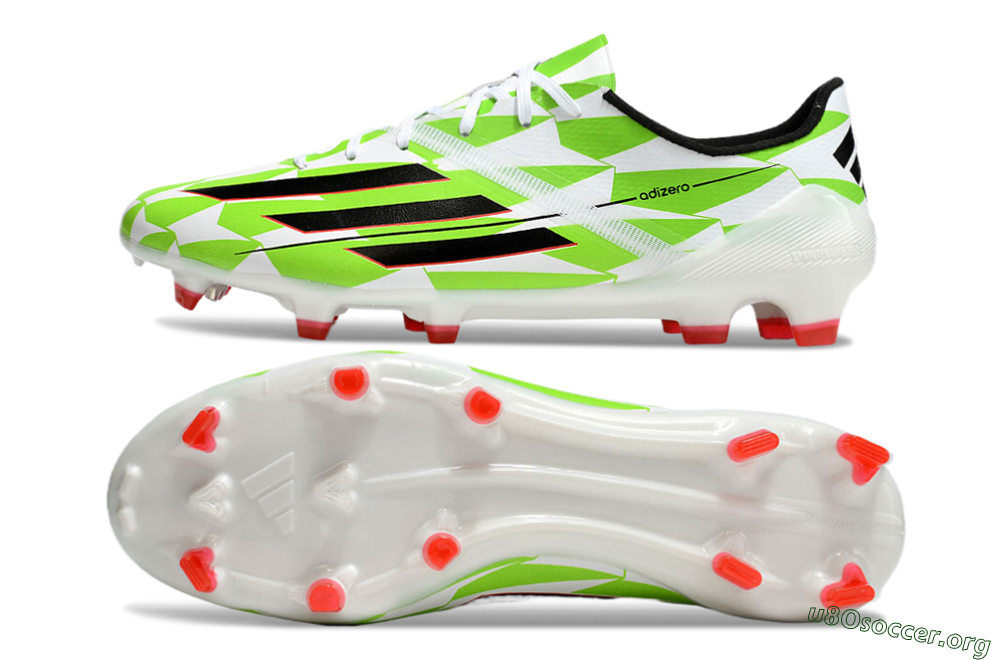 Adidas F50 Adizero Elite FG Football Boots - White/Black/Green/Pink 1