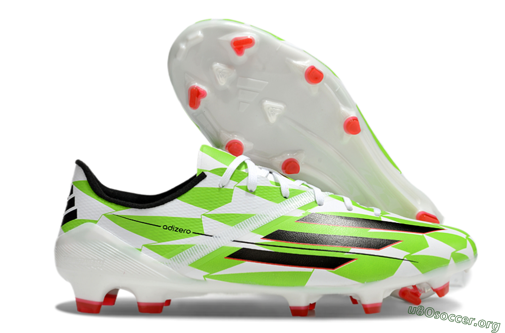 Adidas F50 Adizero Elite FG Football Boots - White/Black/Green/Pink 2