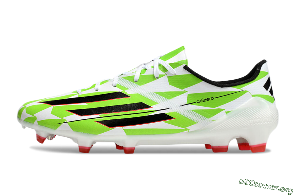 Adidas F50 Adizero Elite FG Football Boots - White/Black/Green/Pink 3