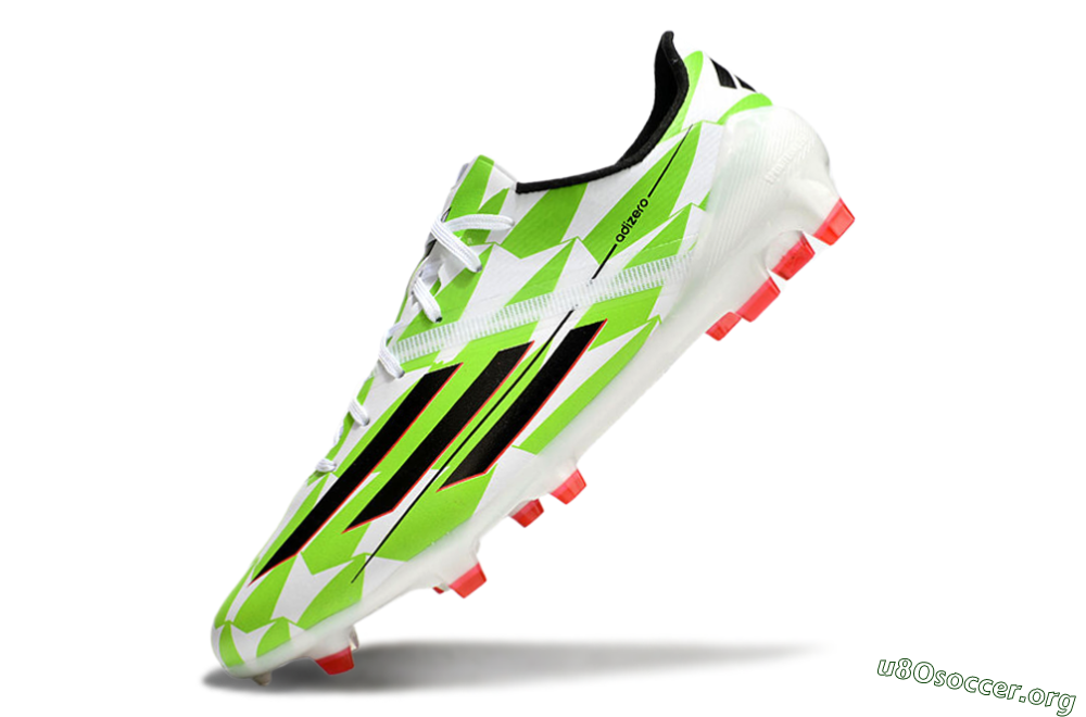 Adidas F50 Adizero Elite FG Football Boots - White/Black/Green/Pink 5