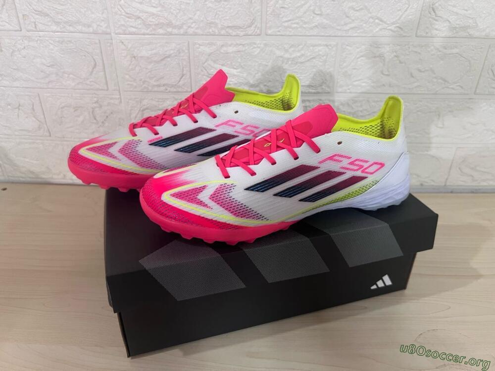 Adidas F50 Elite TF Football Shoes - White/Red/Yellow