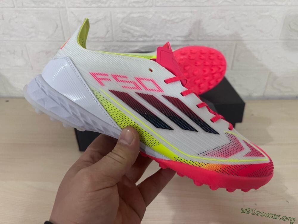 Adidas F50 Elite TF Football Shoes - White/Red/Yellow