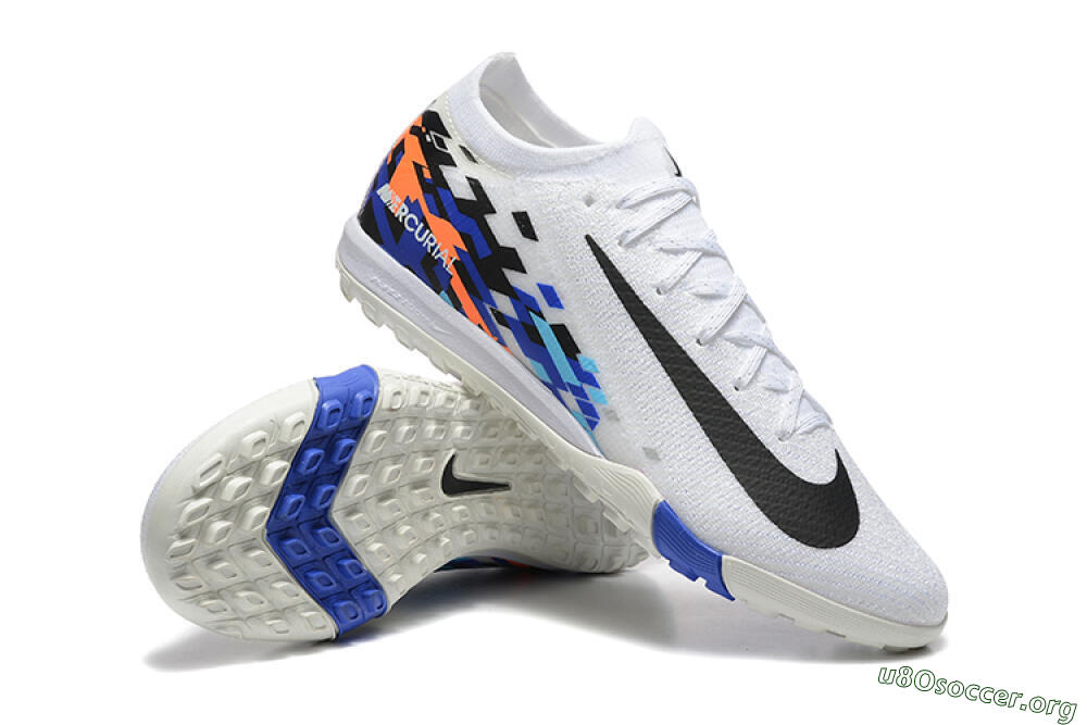 Nike Air Zoom Mercurial Vapor 16 Elite TF Football Shoes - White/Blue/Black 4