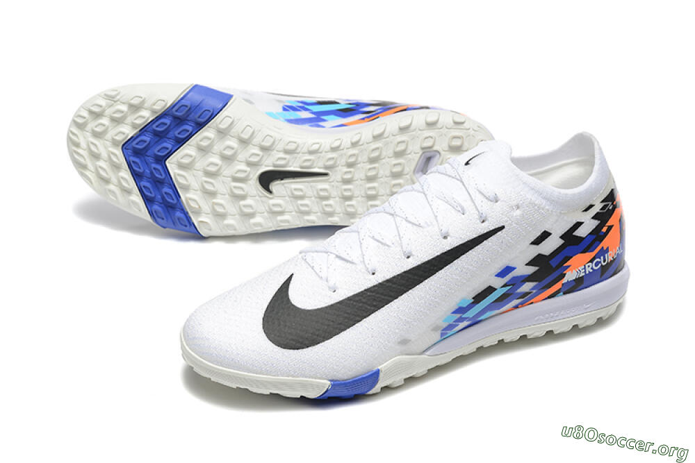 Nike Air Zoom Mercurial Vapor 16 Elite TF Football Shoes - White/Blue/Black 0