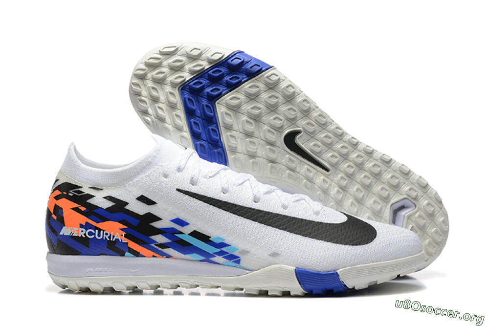 Nike Air Zoom Mercurial Vapor 16 Elite TF Football Shoes - White/Blue/Black 2