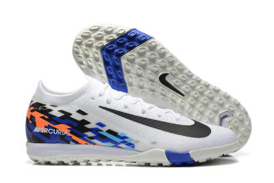 Nike Air Zoom Mercurial Vapor 16 Elite TF Football Shoes - White/Blue/Black