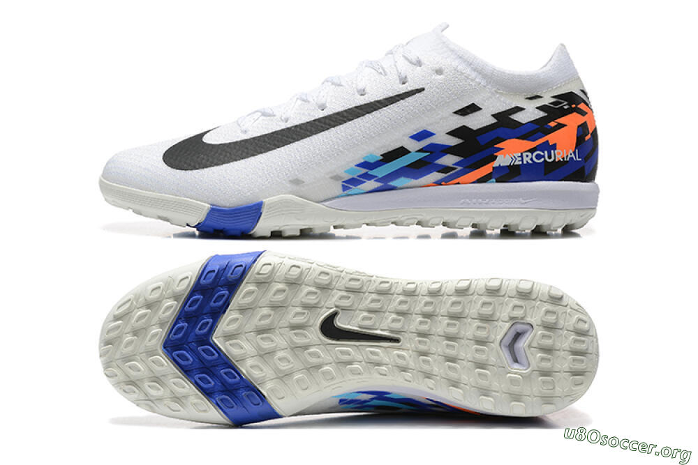 Nike Air Zoom Mercurial Vapor 16 Elite TF Football Shoes - White/Blue/Black 1