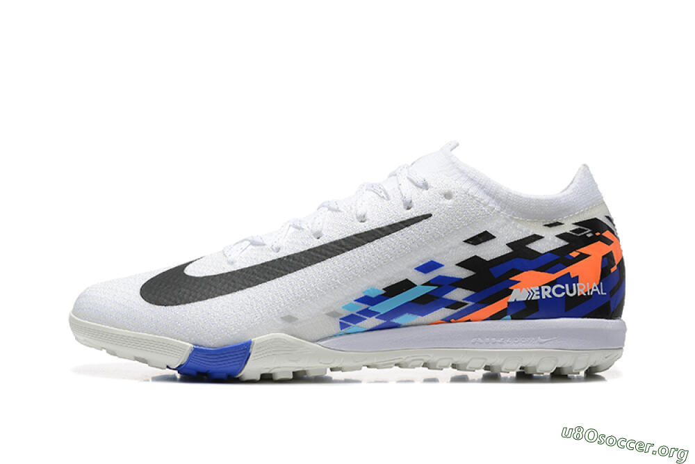 Nike Air Zoom Mercurial Vapor 16 Elite TF Football Shoes - White/Blue/Black 3