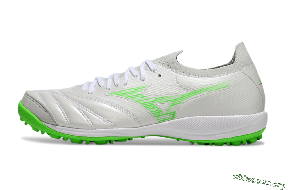 Mizuno Morelia Neo Sala M8 TF Football Shoes - Grey/Green/White 3