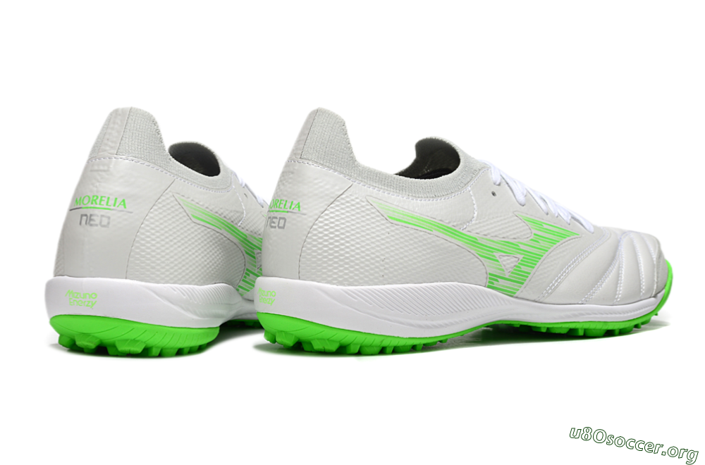Mizuno Morelia Neo Sala M8 TF Football Shoes - Grey/Green/White 6