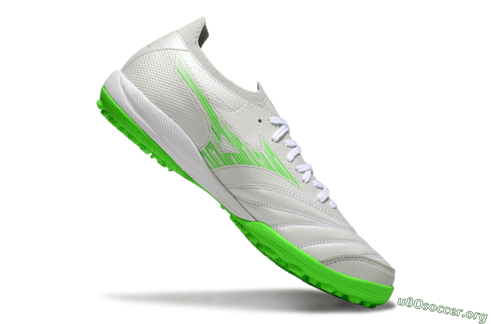 Mizuno Morelia Neo Sala M8 TF Football Shoes - Grey/Green/White 4