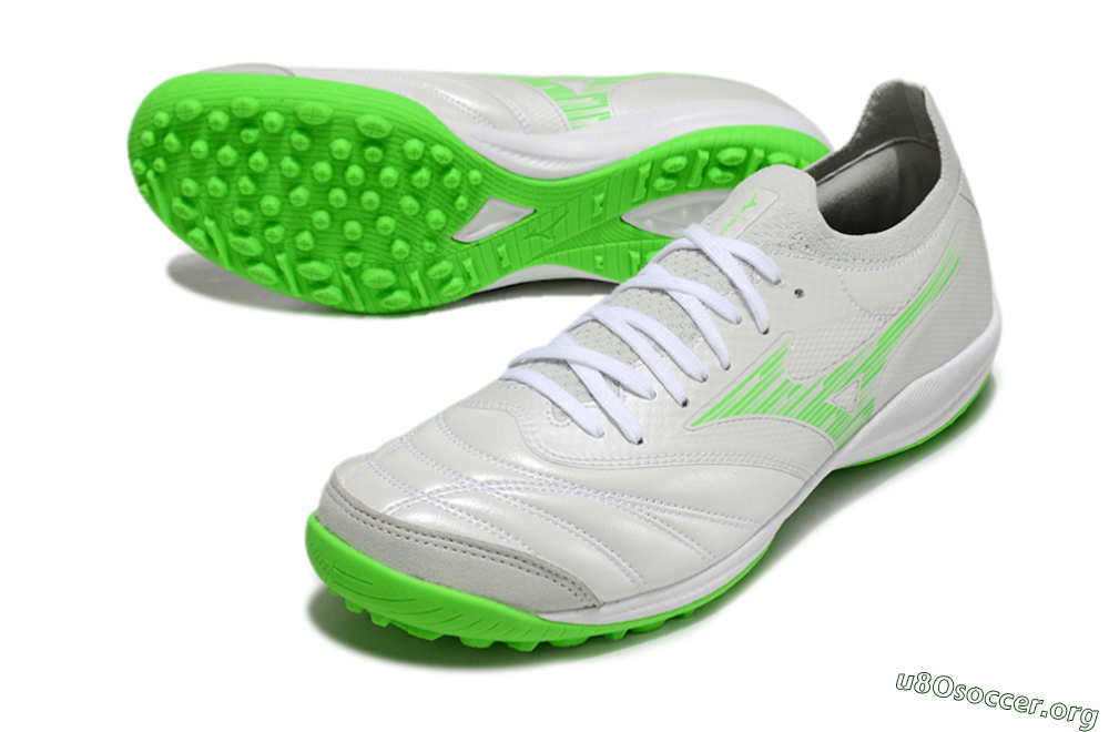 Mizuno Morelia Neo Sala M8 TF Football Shoes - Grey/Green/White 0