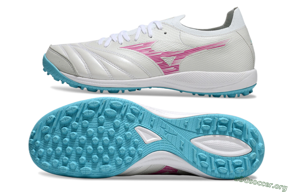Mizuno Morelia Neo Sala M8 TF Football Shoes - Beige/Pink/Grey 1
