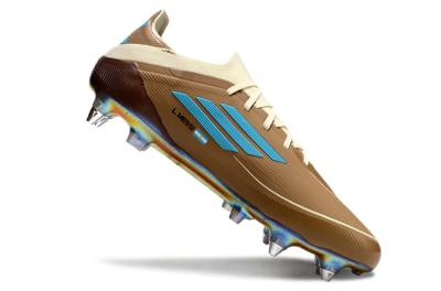 Messi x Adidas F50 Elite Benito SG Football Boots - Brown/White/Blue