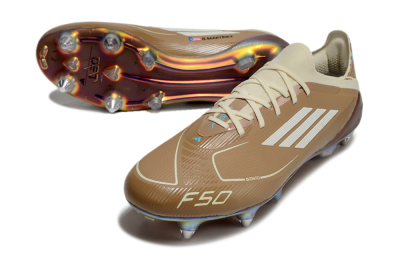 Messi x Adidas F50 Elite Benito SG Football Boots - Brown/White/Blue