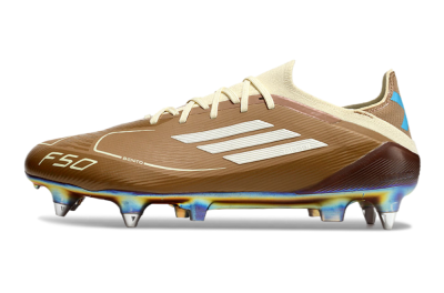 Messi x Adidas F50 Elite Benito SG Football Boots - Brown/White/Blue