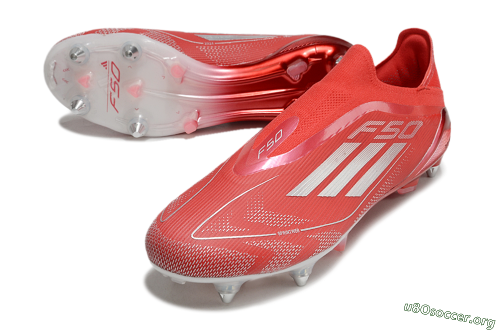 Adidas F50 Elite Laceless SG Football Boots - Red/Silver 0