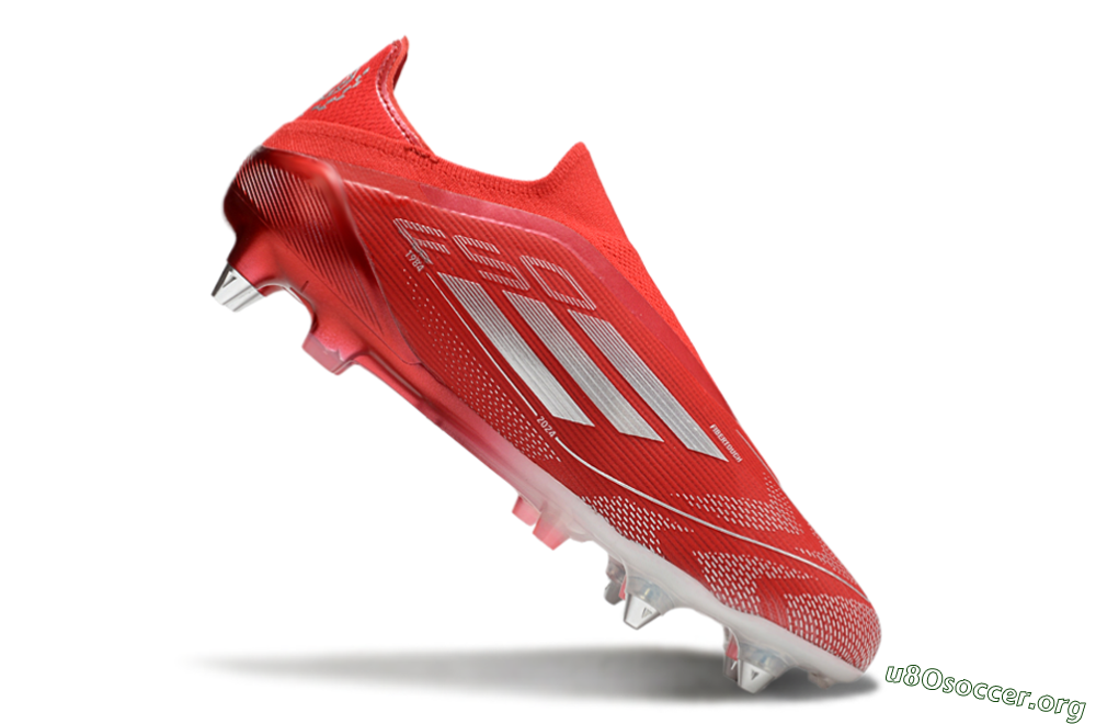 Adidas F50 Elite Laceless SG Football Boots - Red/Silver 4