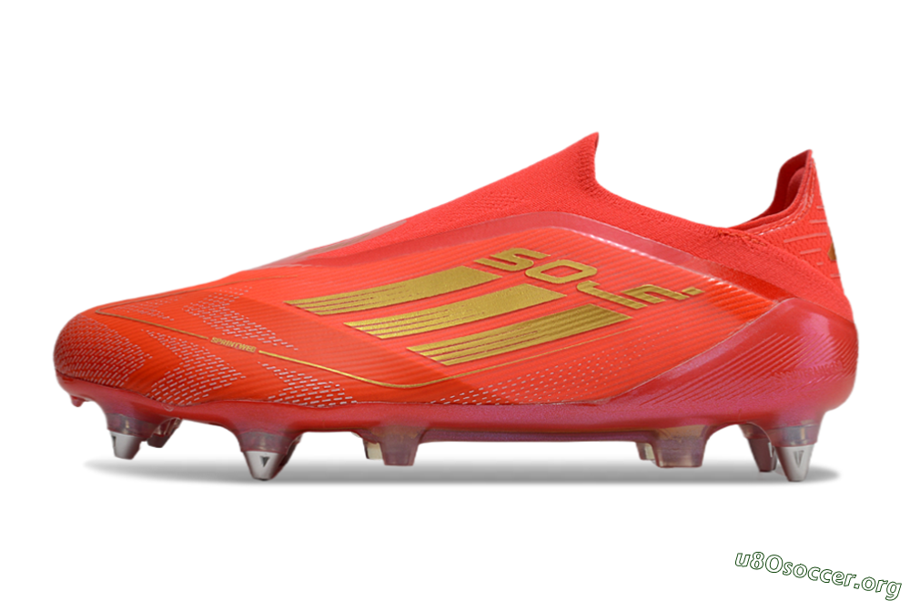 Adidas F50 Elite Laceless SG Football Boots - Red/Gold 3