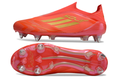 Adidas F50 Elite Laceless SG Football Boots - Red/Gold