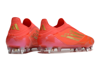 Adidas F50 Elite Laceless SG Football Boots - Red/Gold