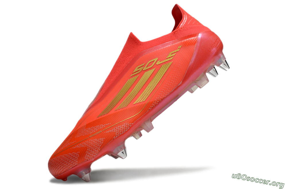 Adidas F50 Elite Laceless SG Football Boots - Red/Gold 5