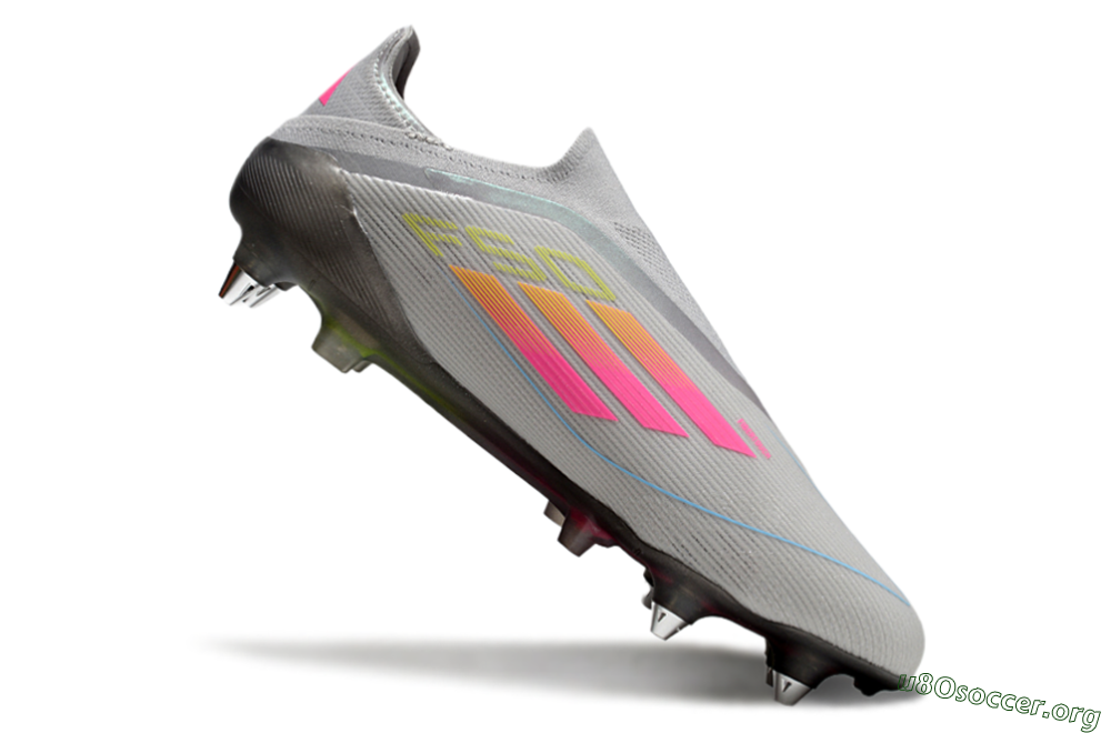 Adidas F50 Elite Laceless SG Football Boots - Grey/Pink/Yellow 4