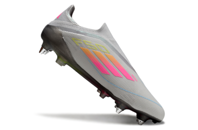 Adidas F50 Elite Laceless SG Football Boots - Grey/Pink/Yellow