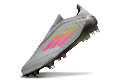 Adidas F50 Elite Laceless SG Football Boots - Grey/Pink/Yellow