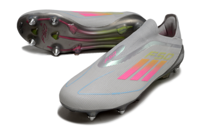 Adidas F50 Elite Laceless SG Football Boots - Grey/Pink/Yellow