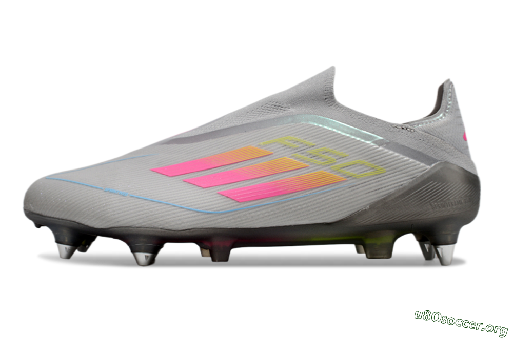 Adidas F50 Elite Laceless SG Football Boots - Grey/Pink/Yellow 3