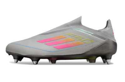 Adidas F50 Elite Laceless SG Football Boots - Grey/Pink/Yellow