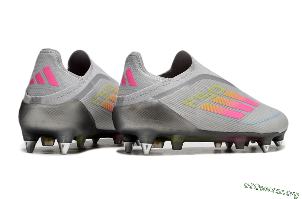 Adidas F50 Elite Laceless SG Football Boots - Grey/Pink/Yellow 6