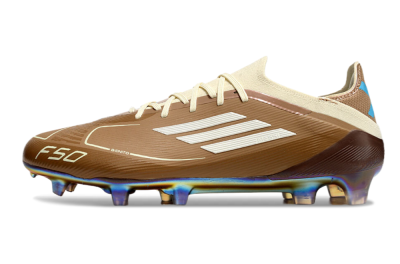 Messi x Adidas F50 Elite Benito FG Football Boots - Brown/White/Blue