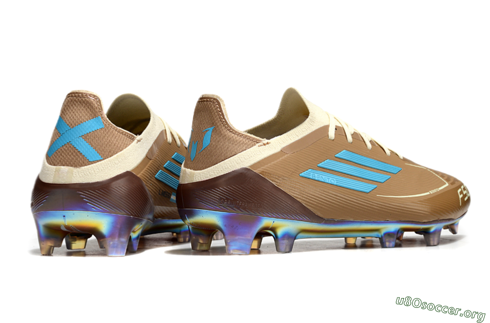 Messi x Adidas F50 Elite Benito FG Football Boots - Brown/White/Blue 6