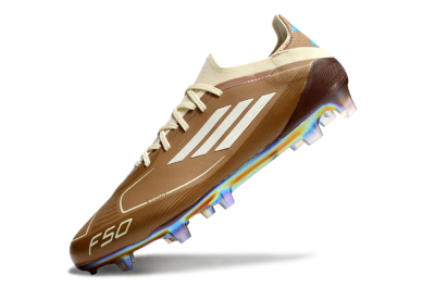 Messi x Adidas F50 Elite Benito FG Football Boots - Brown/White/Blue