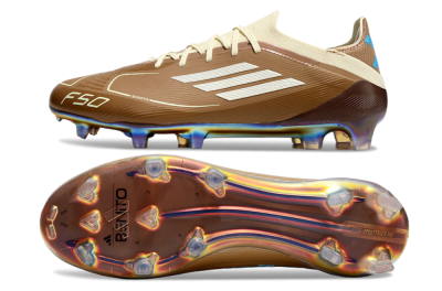 Messi x Adidas F50 Elite Benito FG Football Boots - Brown/White/Blue