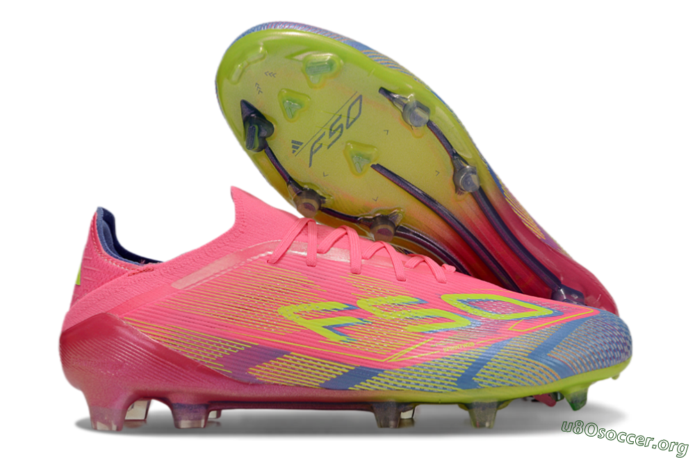 Adidas F50 Elite FG Football Boots - Pink/Blue/Yellow 2