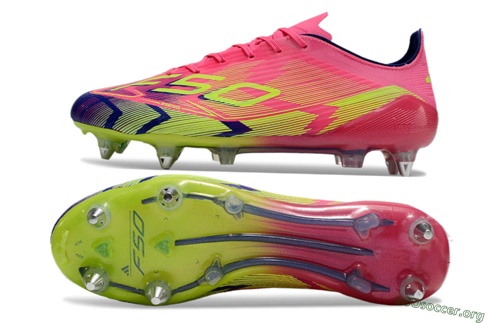 Adidas F50 Elite SG Football Boots - Pink/Blue/Yellow 1