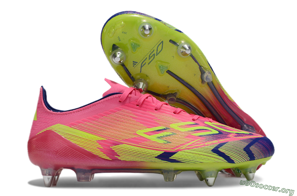 Adidas F50 Elite SG Football Boots - Pink/Blue/Yellow 2