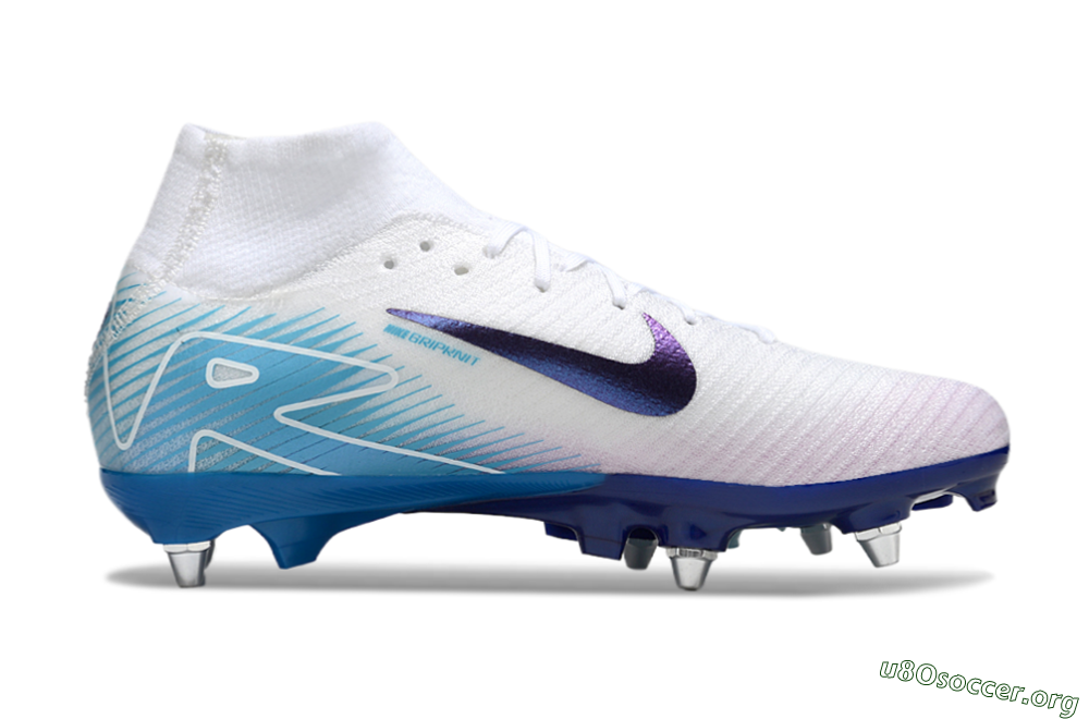 Nike Air Zoom Mercurial Superfly 10 Elite SG Football Boots - White/Purple/Blue 7