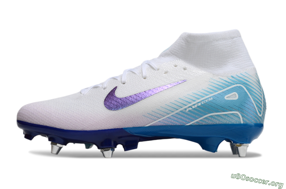 Nike Air Zoom Mercurial Superfly 10 Elite SG Football Boots - White/Purple/Blue 3