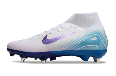 Nike Air Zoom Mercurial Superfly 10 Elite SG Football Boots - White/Purple/Blue