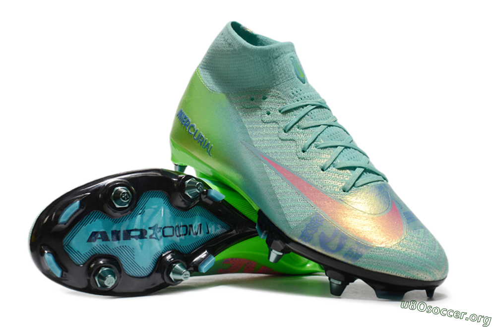 Nike Air Zoom Mercurial Superfly 10 Elite SG Football Boots - Jade/Pink/Blue 0