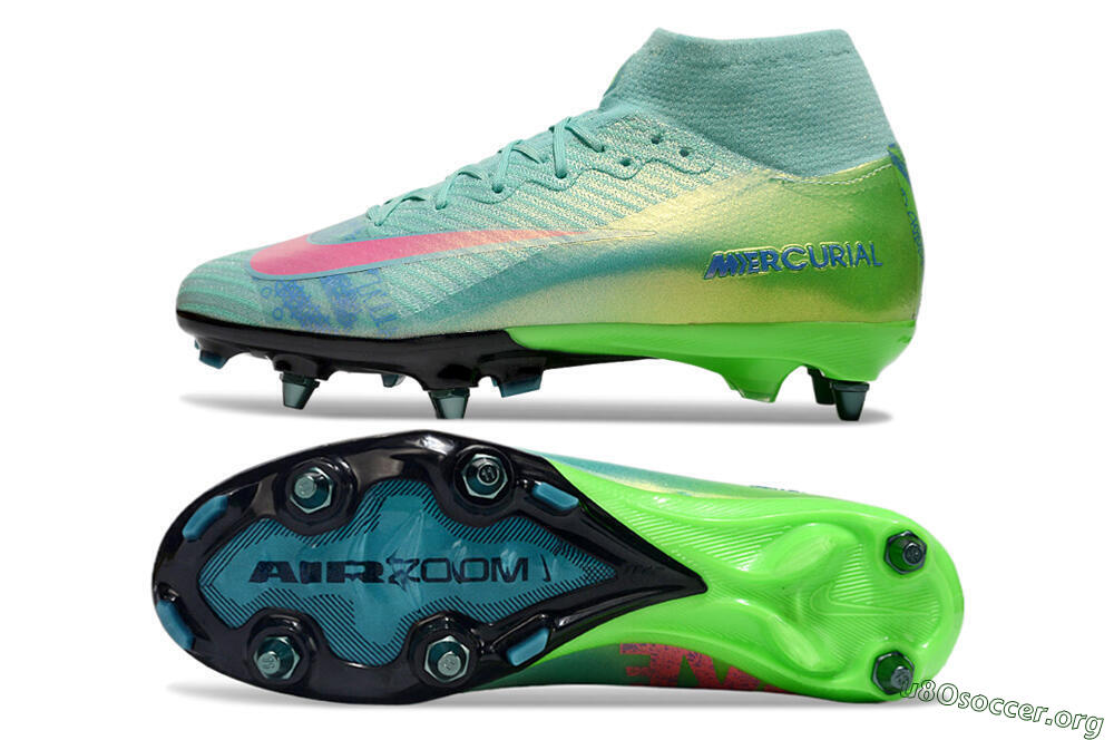 Nike Air Zoom Mercurial Superfly 10 Elite SG Football Boots - Jade/Pink/Blue 1