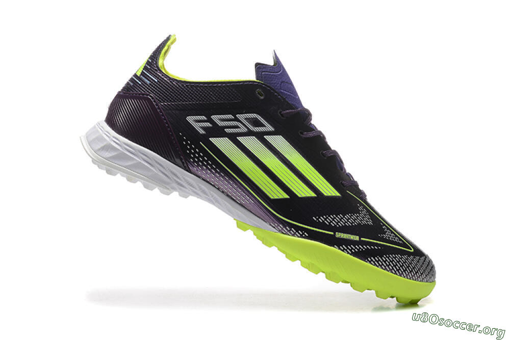 Adidas F50 Pro TF Football Shoes - Purple/Yellow/White 4