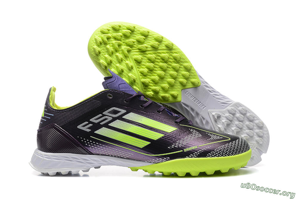 Adidas F50 Pro TF Football Shoes - Purple/Yellow/White 2