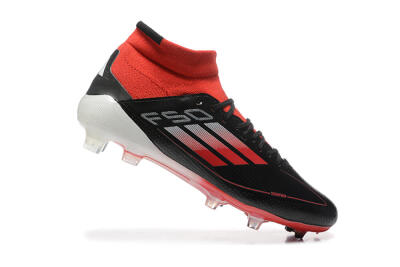 Adidas F50 Elite Mid FG Football Boots - Black/Red/White