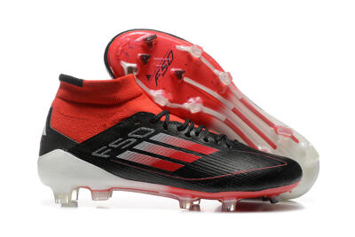 Adidas F50 Elite Mid FG Football Boots - Black/Red/White