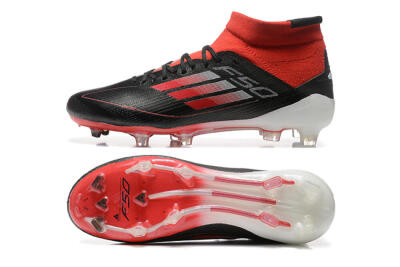Adidas F50 Elite Mid FG Football Boots - Black/Red/White